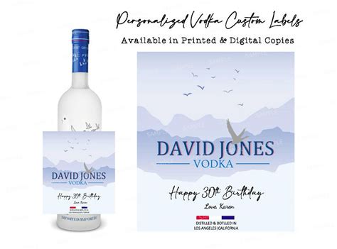 etsy custom vodka label